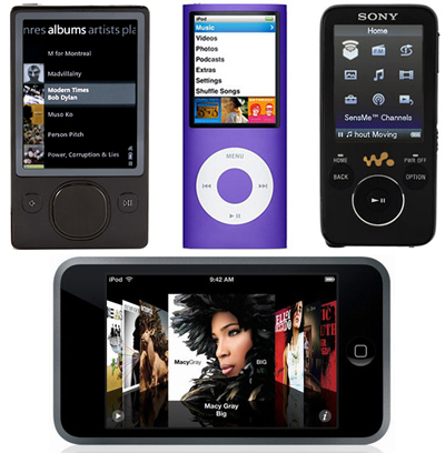  : iPod Nano, Sony NWZ-S738F Walkman, iPod Touch  Microsoft Zune?