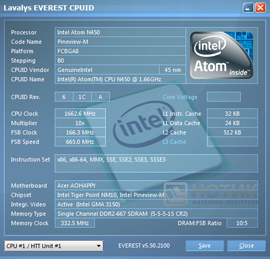  Acer Aspire One HAPPY-2DQuu :  Everest CPU