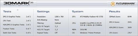 Asus N71Ja 3DMark06